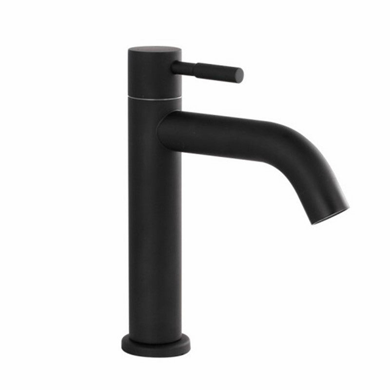 Circular Bathroom Faucet Modern Style Black Sink Faucet with Stainless Steel