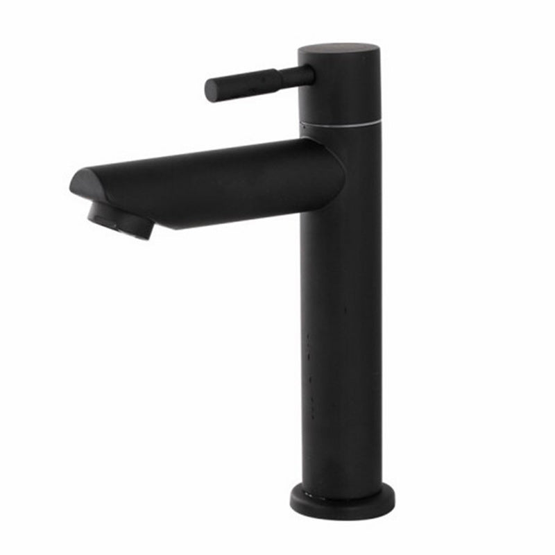 Circular Bathroom Faucet Modern Style Black Sink Faucet with Stainless Steel