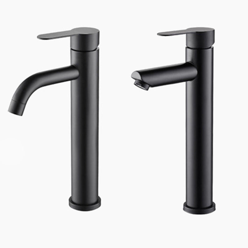 Circular Bathroom Faucet Modern Style Black Sink Faucet with Stainless Steel