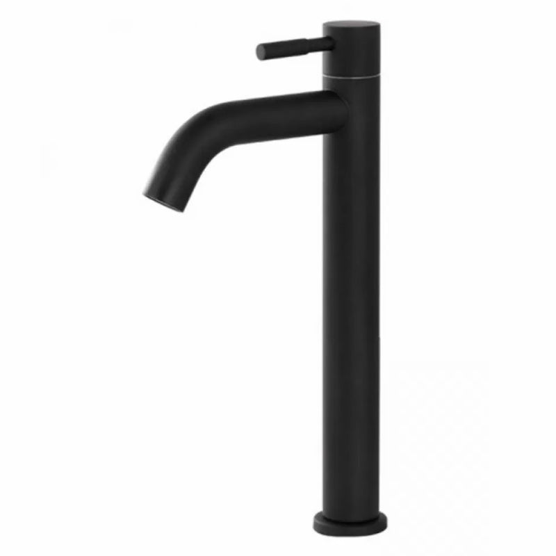 Circular Bathroom Faucet Modern Style Black Sink Faucet with Stainless Steel