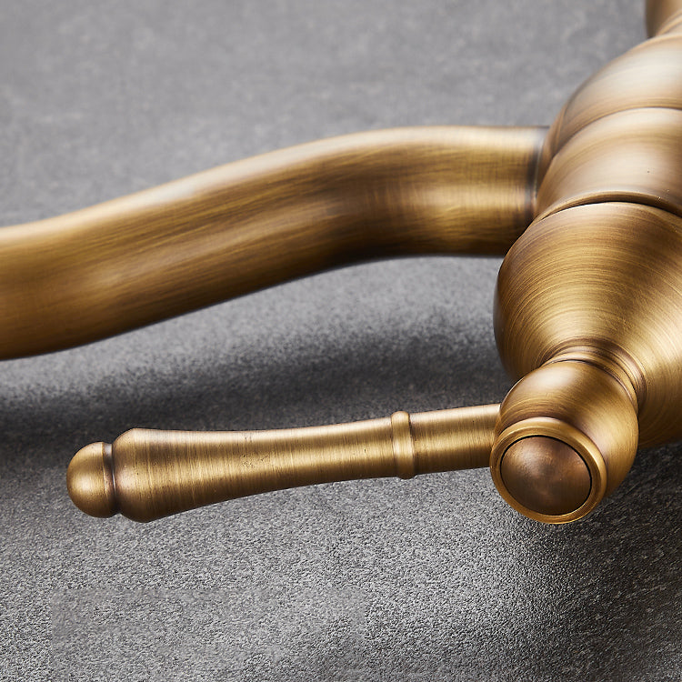 Traditional Wide Spread Bathroom Faucet Lever Handles Centerset Faucet