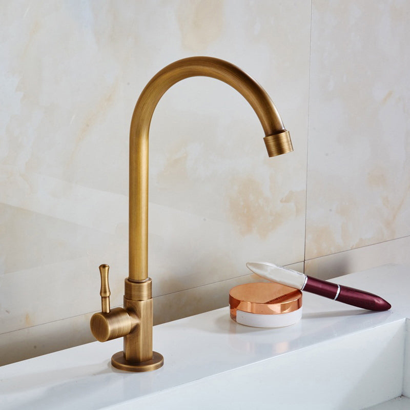 Traditional Kitchen Faucet Brass Gooseneck Gold Standard Kitchen Faucets Single Handle