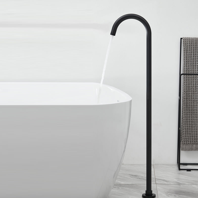 Contemporary Bathroom Faucet Floor Mounted Copper High Arc Fixed Freestanding Faucet