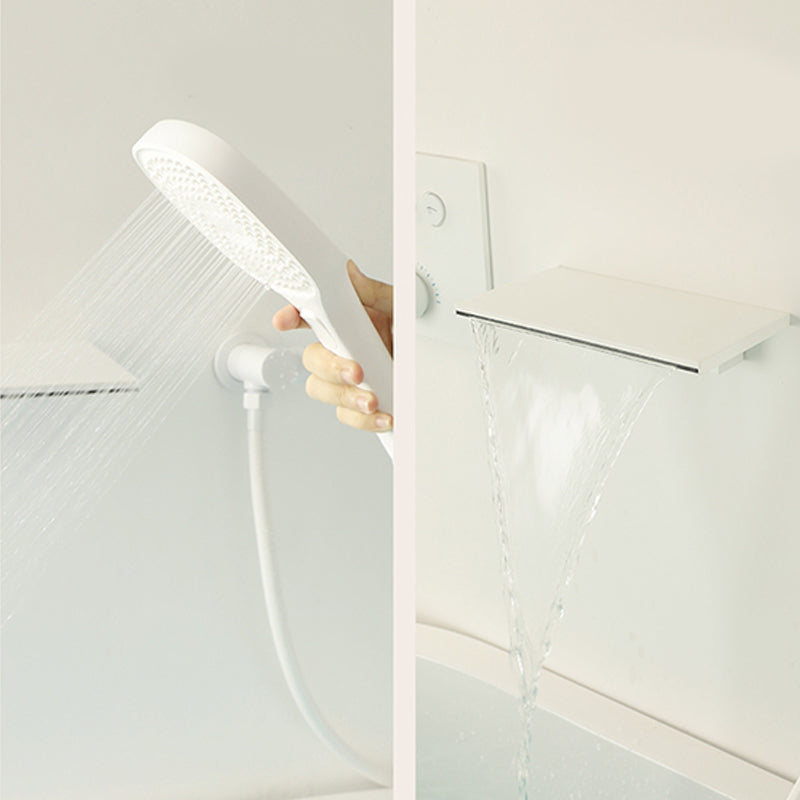 Contemporary Bathroom Faucet Wall Mounted White One Handle Fixed Clawfoot Tub Faucets
