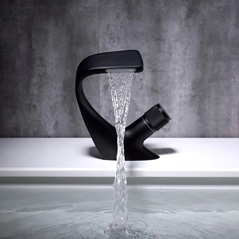 Contemporary Bathroom Faucet Deck Mounted Copper One Handle Fixed Roman Tub Faucet Set