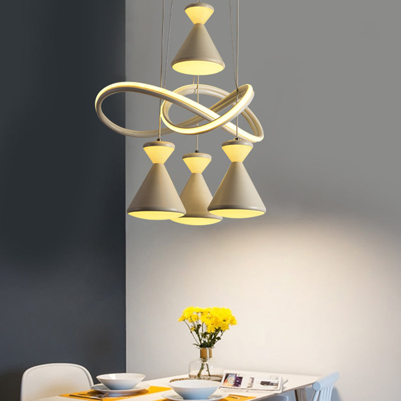 COMENTO DE CORNIMIENTO LED DE 4 LIGRES COCHO CONTemporáneo White Holgar Lighting con reloj acrílico de reloj de arena