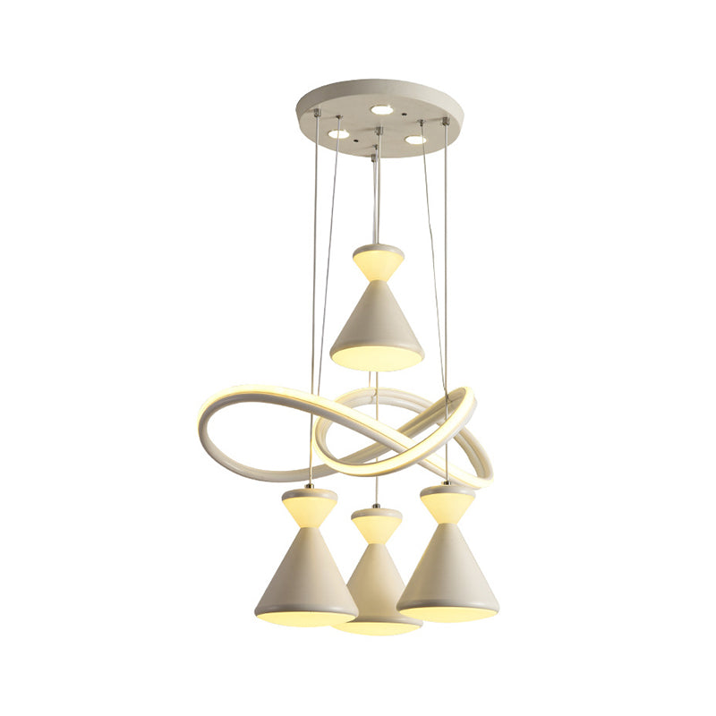 COMENTO DE CORNIMIENTO LED DE 4 LIGRES COCHO CONTemporáneo White Holgar Lighting con reloj acrílico de reloj de arena