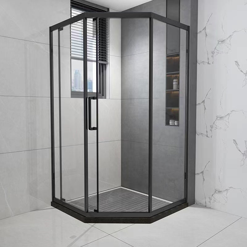 Tempered Frame Shower Doors Black Transparent Shower Bath Door