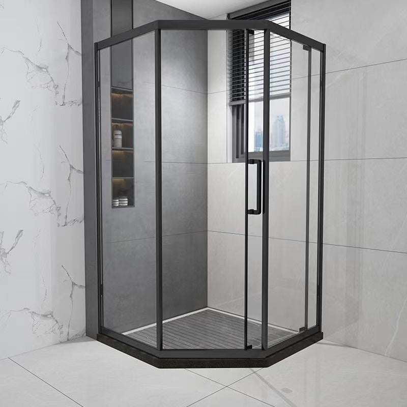 Tempered Frame Shower Doors Black Transparent Shower Bath Door
