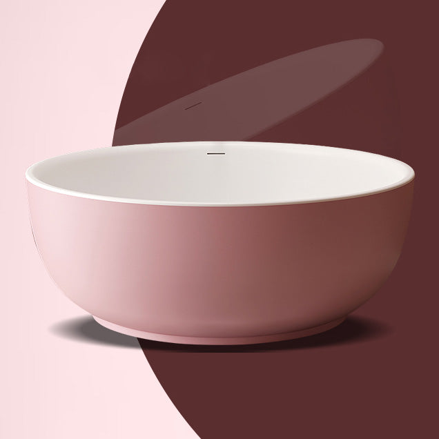 Round Antique Finish Soaking Bath Stand Alone Modern Bath Tub