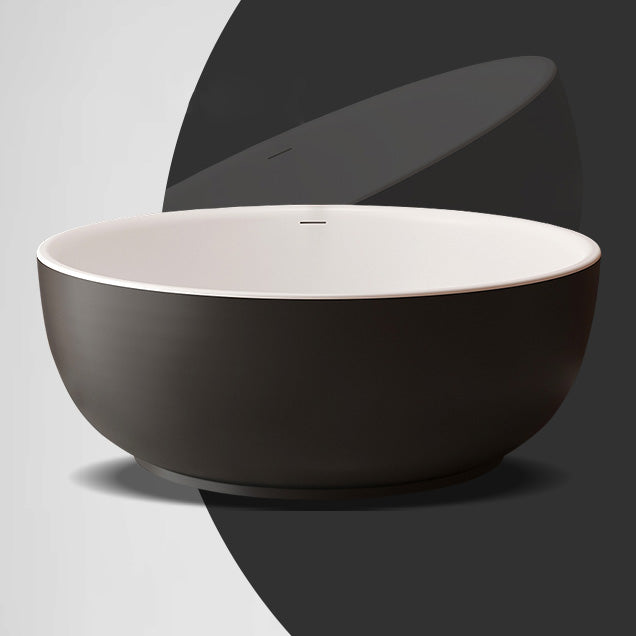 Round Antique Finish Soaking Bath Stand Alone Modern Bath Tub