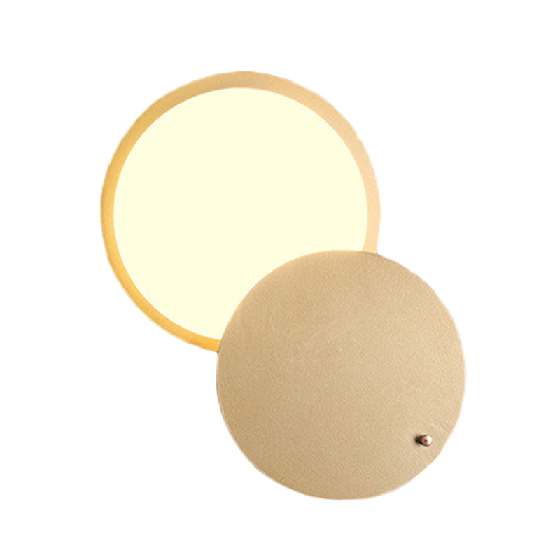 Metal Round Wall Sconce Light Contemporary LED Wall Lamp Fixture in Gold with Rotatable Design