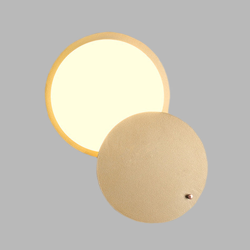 Metal Round Wall Sconce Light Contemporary LED Wall Lamp Fixture in Gold with Rotatable Design