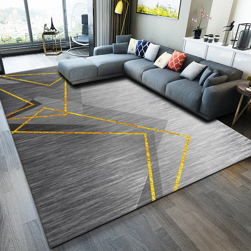 Modern Rug Rectangle Geometric Printed Non-Slip Backing Carpet Adult Casual Indoor Rug