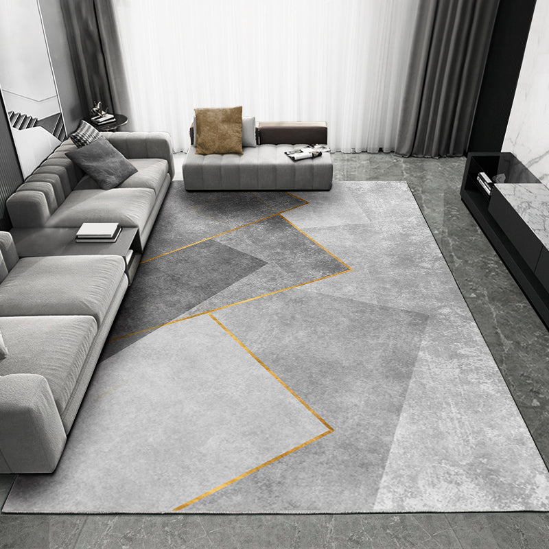 Modern Rug Rectangle Geometric Printed Non-Slip Backing Carpet Adult Casual Indoor Rug