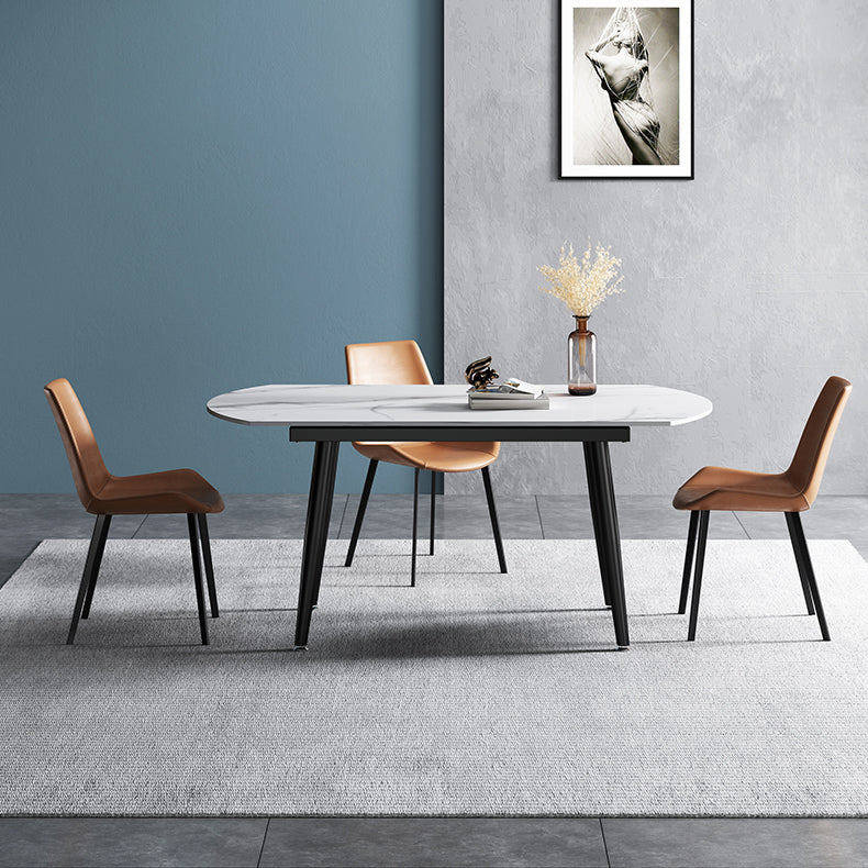 Modern Dining Table Set 1/4/5/6 Pieces with Metal Base Kitchen Furniture Set