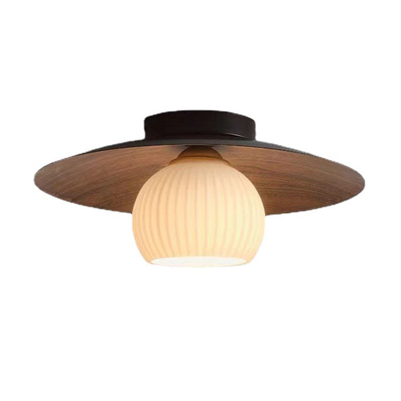 Modernism Glass Shaded Ceiling Light Globe Flush Mount Lighting for Hallway