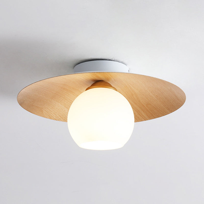 Modernism Glass Shaded Ceiling Light Globe Flush Mount Lighting for Hallway