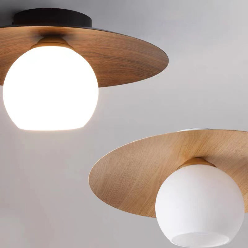 Modernism Glass Shaded Ceiling Light Globe Flush Mount Lighting for Hallway