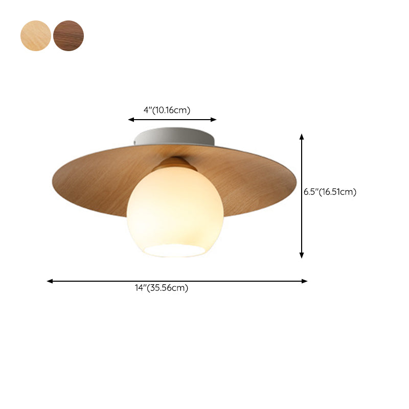 Modernism Glass Shaded Ceiling Light Globe Flush Mount Lighting for Hallway