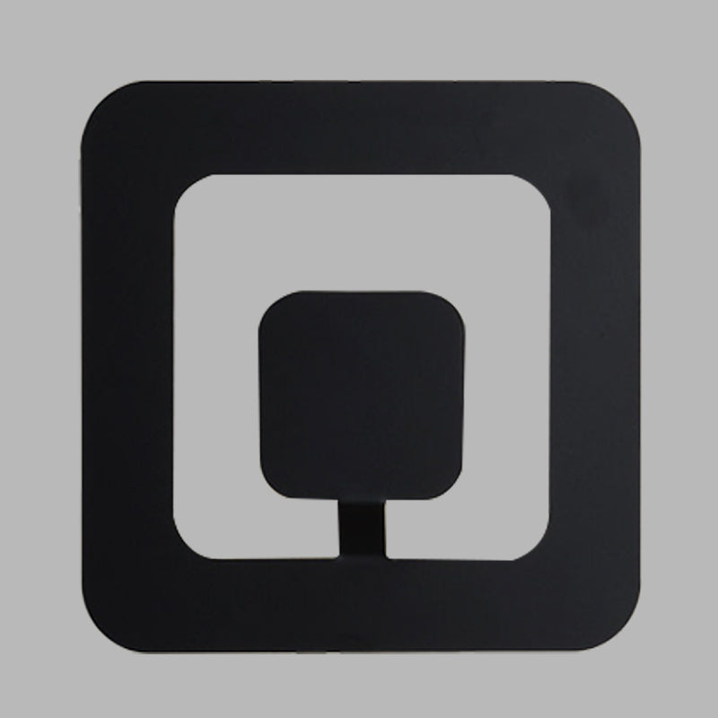 Minimalism Square Sconce Lamp Fixture Iron 7"/9" Wide LED Bedroom Wall Lighting Ideas in Black