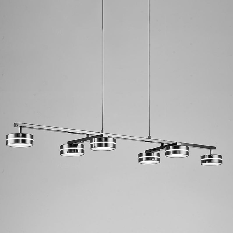 Metal and Acrylic Kitchen Island Fixture in Black LED Linear 5 / 6 - Head Pendant Ceiling