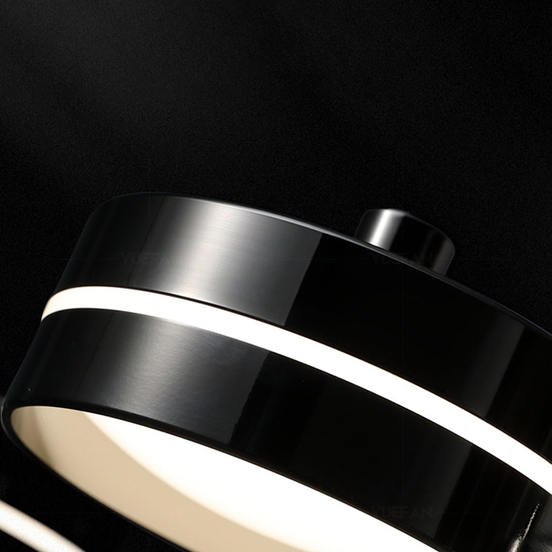 Metal and Acrylic Kitchen Island Fixture in Black LED Linear 5 / 6 - Head Pendant Ceiling