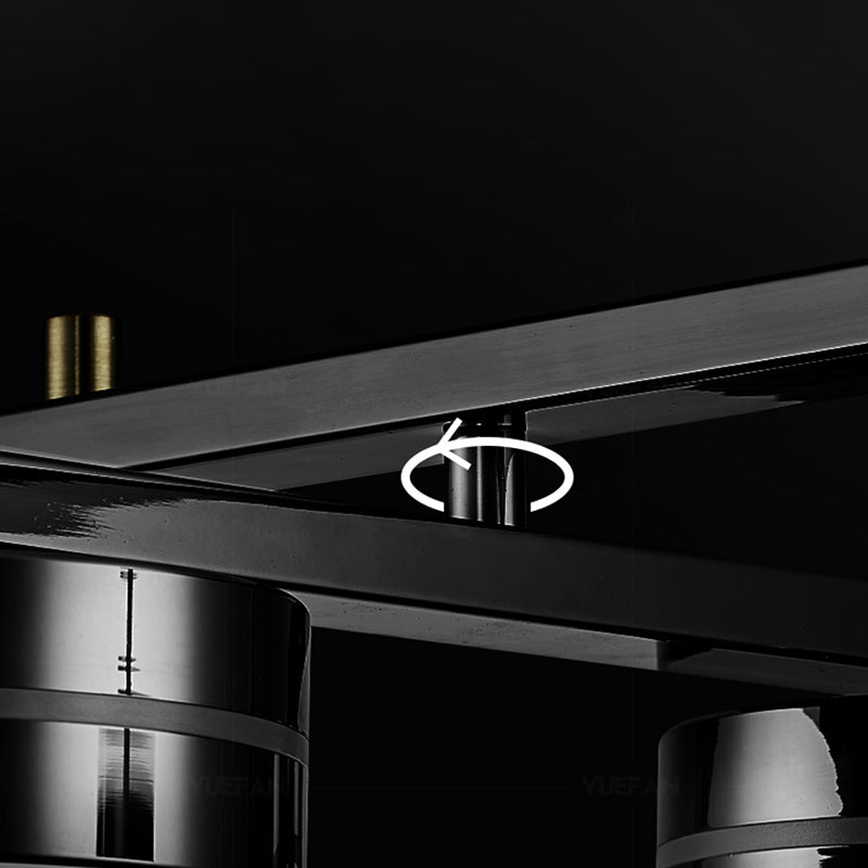 Metal and Acrylic Kitchen Island Fixture in Black LED Linear 5 / 6 - Head Pendant Ceiling