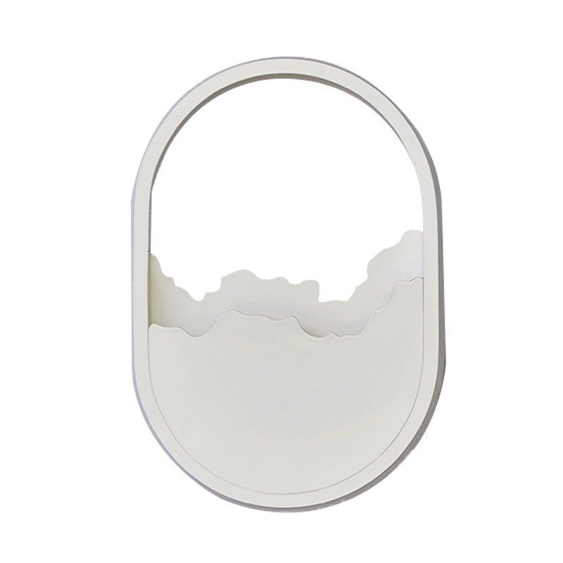 Aluminum Oval Wall Sconce Light Modern LED White Wall Lamp with Cracked Design in Warm/White/Natural Light