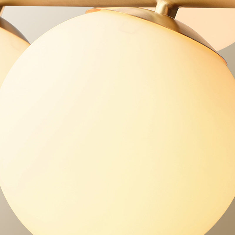 Ball Shape Glass Chandelier Modern Style 7 Lights Island Ceiling Light in Gold
