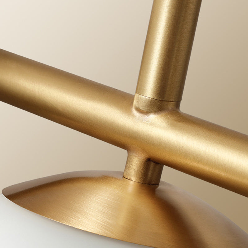 Ball Shape Glass Chandelier Modern Style 7 Lights Island Ceiling Light in Gold