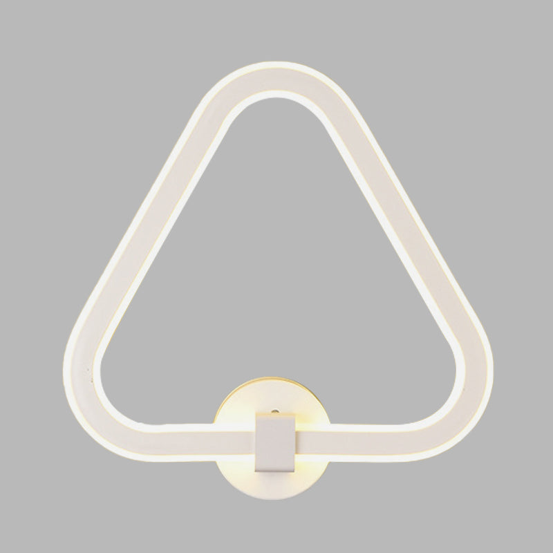 White Triangle Frame Wall Mount Light Modernism LED Acrylic Wall Lamp Sconce for Balcony