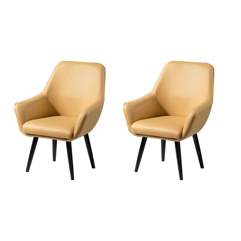 Fixed Back Lounge Chair Solid Color Barrel Chair with Black Legs