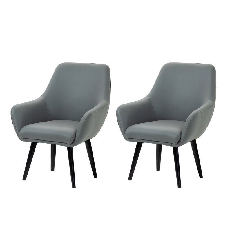 Fixed Back Lounge Chair Solid Color Barrel Chair with Black Legs