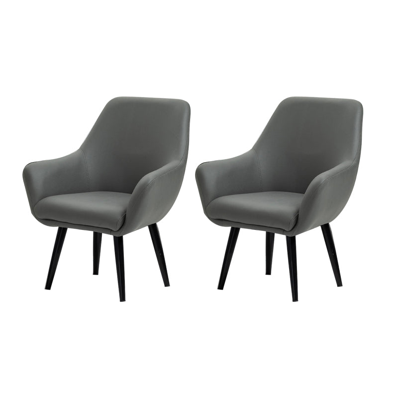 Fixed Back Lounge Chair Solid Color Barrel Chair with Black Legs