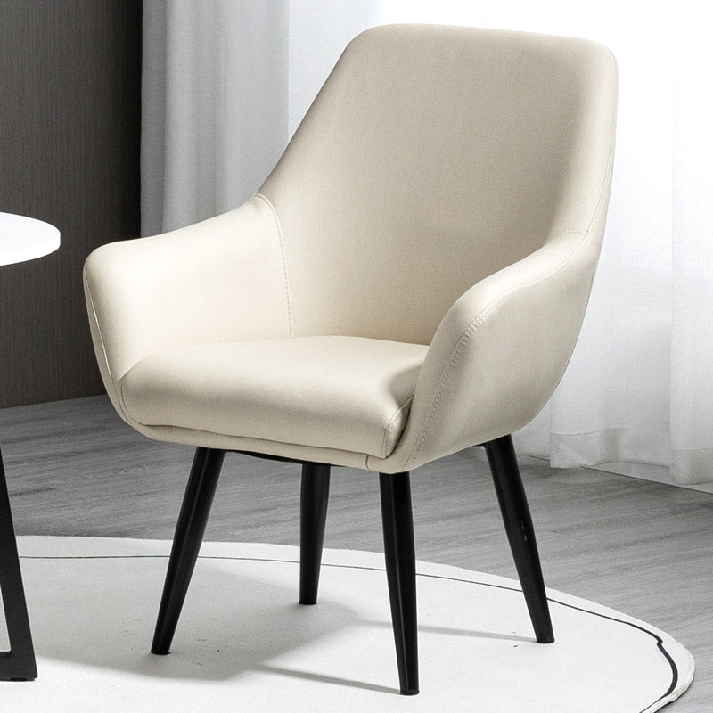 Fixed Back Lounge Chair Solid Color Barrel Chair with Black Legs