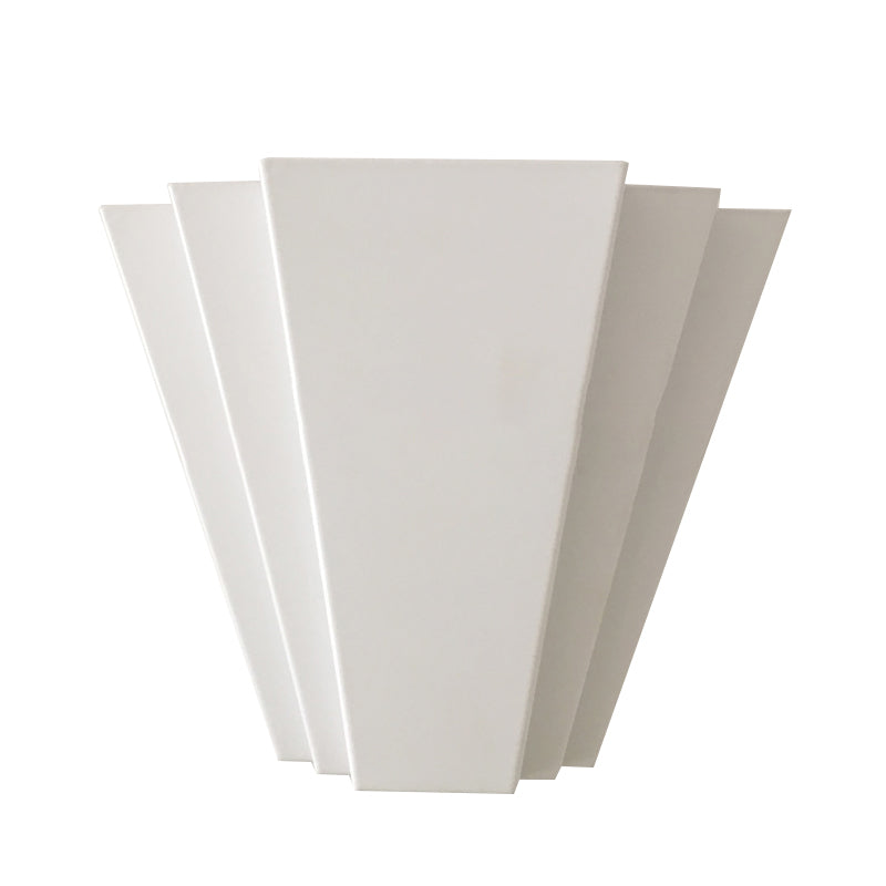 White Sector Flush Wall Sconce Contemporary LED Iron Wall Mounted Light in White/Warm Light