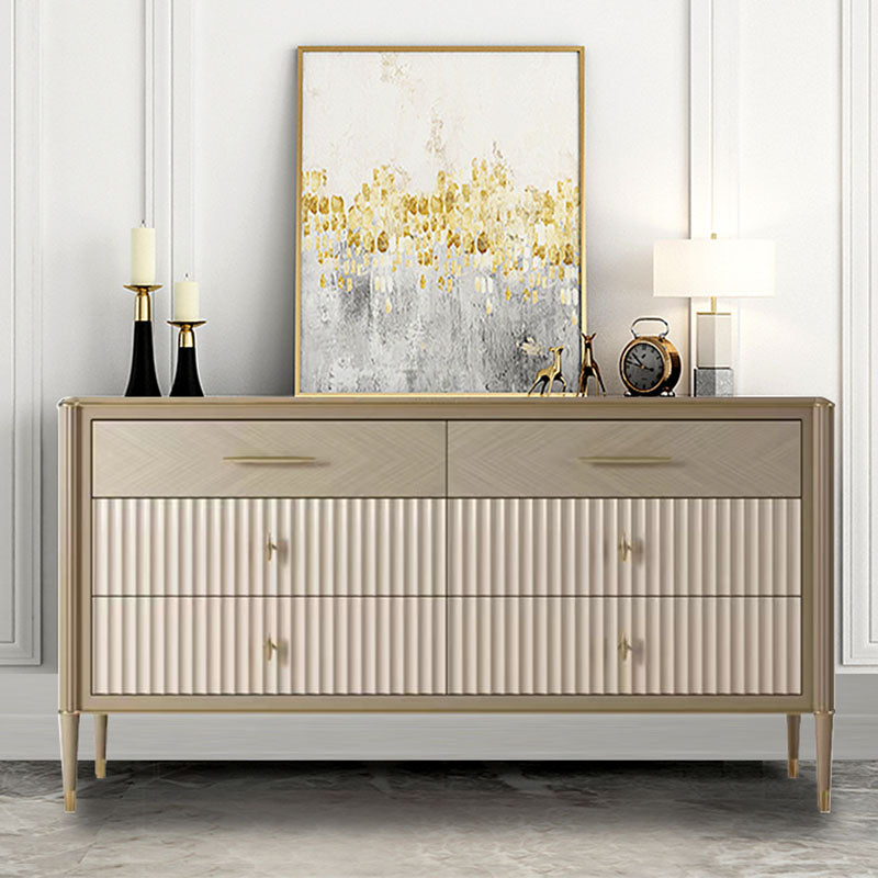Modern Horizontal Combo Dresser Wood Storage Dresser for Bedroom
