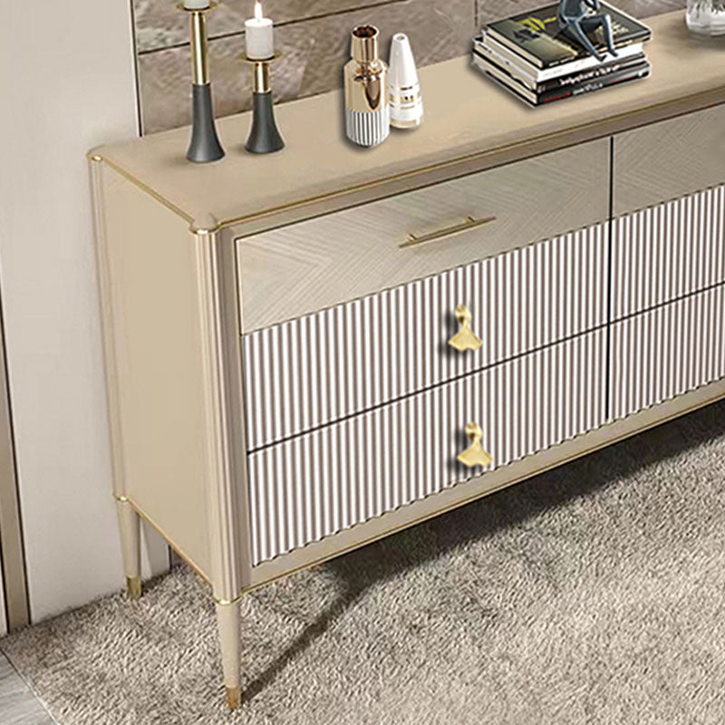 Modern Horizontal Combo Dresser Wood Storage Dresser for Bedroom