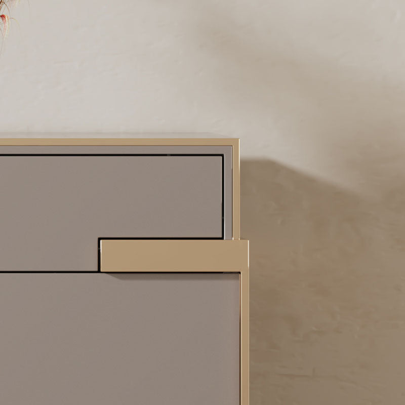 Modern Storage Double Dresser White/Gray Wood Dresser Drawers for Home