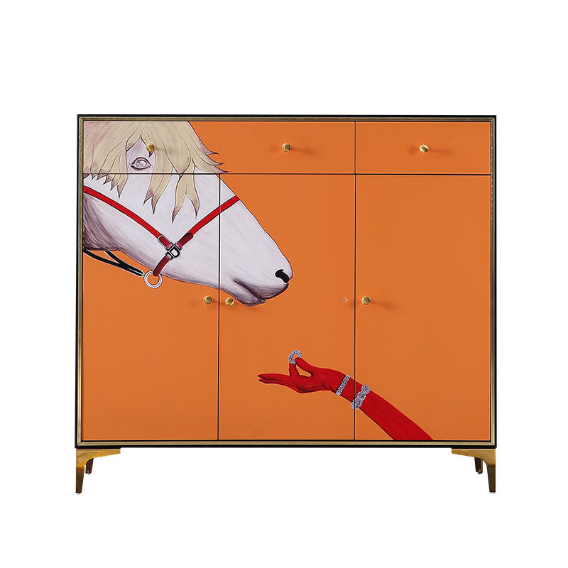 Modernism Horizontal Combo Dresser Wood Storage Dresser for Home