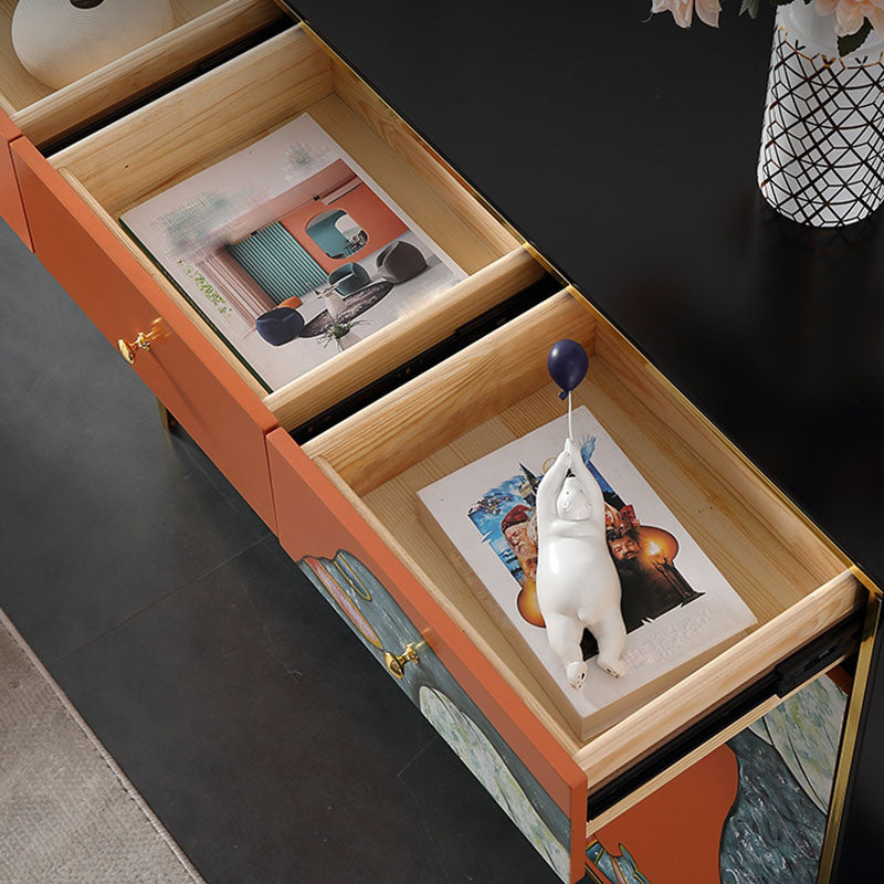 Modernism Horizontal Combo Dresser Wood Storage Dresser for Home