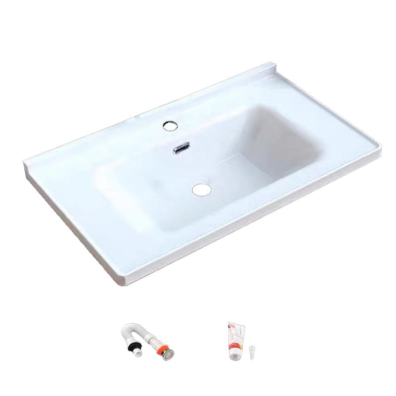 Modern Bathroom Sink Porcelain with Overflow Drop-in Bathroom Sink(Not Included Faucet)