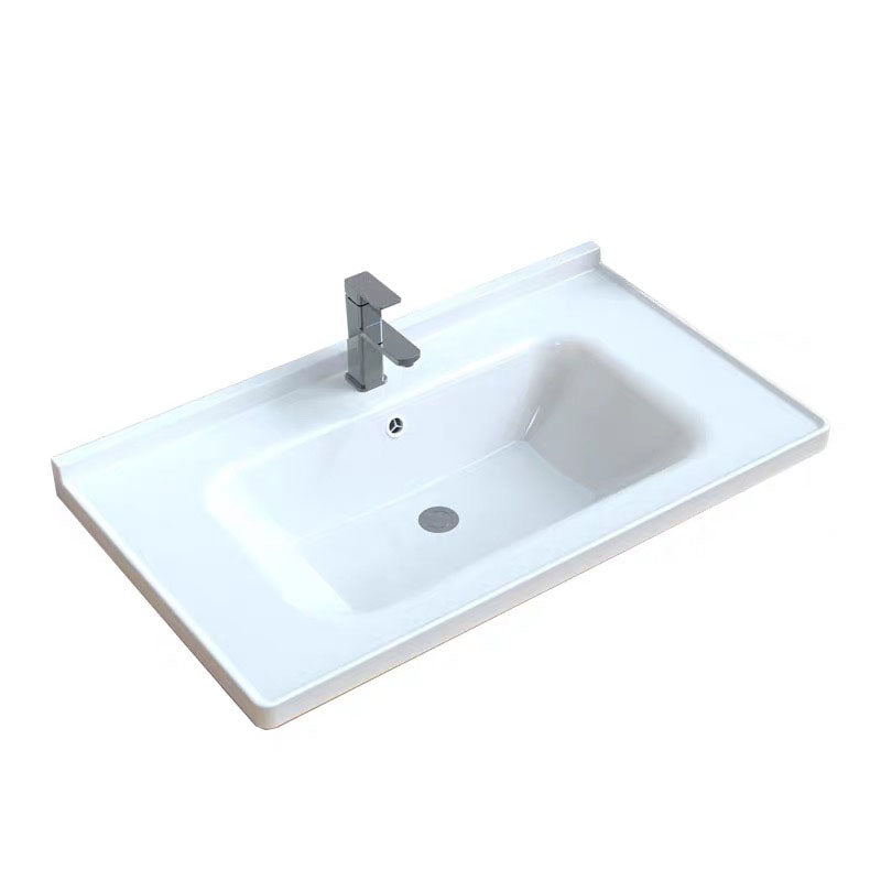 Modern Bathroom Sink Porcelain with Overflow Drop-in Bathroom Sink(Not Included Faucet)