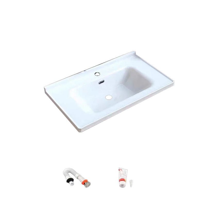 Modern Bathroom Sink Porcelain with Overflow Drop-in Bathroom Sink(Not Included Faucet)