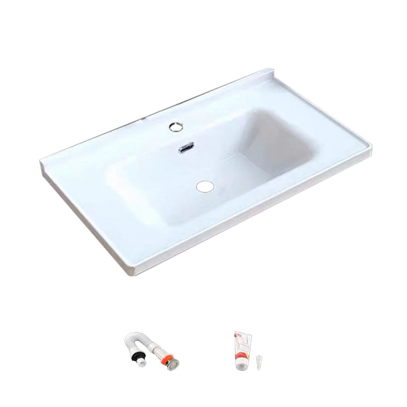 Modern Bathroom Sink Porcelain with Overflow Drop-in Bathroom Sink(Not Included Faucet)