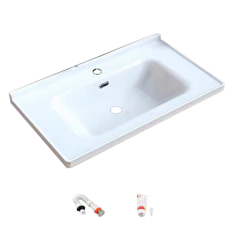 Modern Bathroom Sink Porcelain with Overflow Drop-in Bathroom Sink(Not Included Faucet)