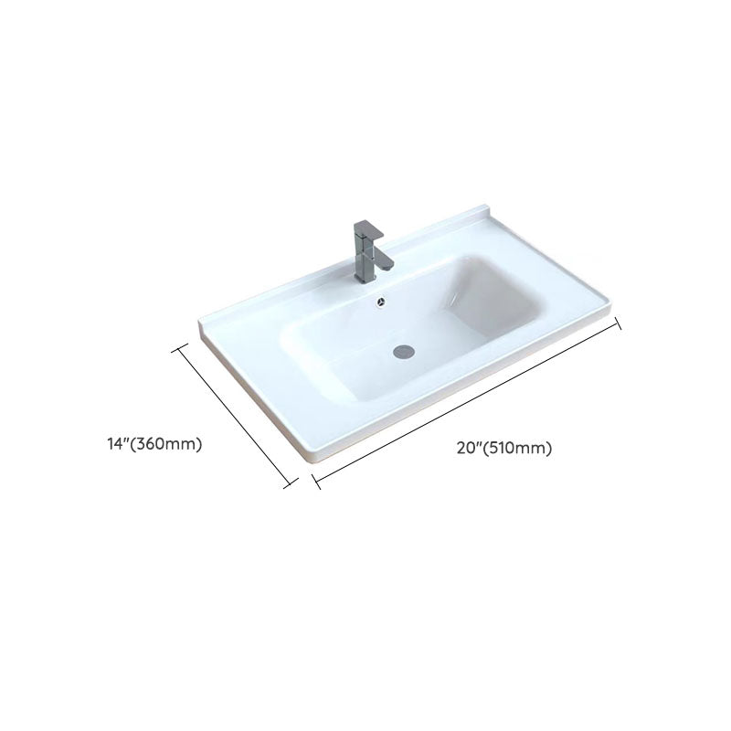 Modern Bathroom Sink Porcelain with Overflow Drop-in Bathroom Sink(Not Included Faucet)