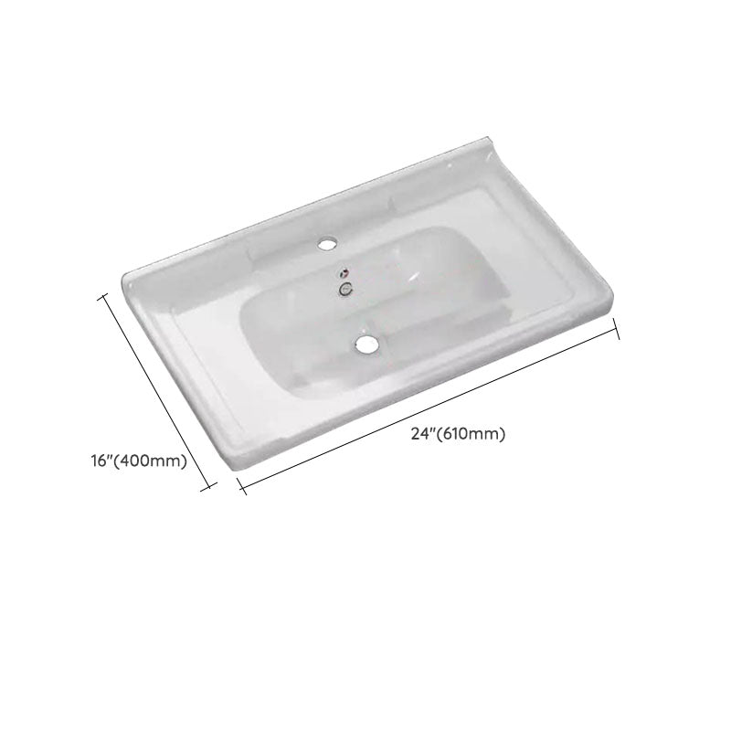 Modern Bathroom Sink Porcelain with Overflow Drop-in Bathroom Sink(Not Included Faucet)