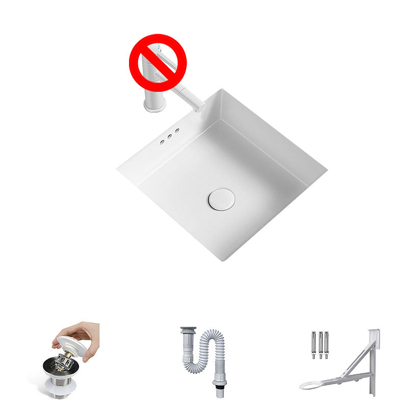 Modern Undermount Bathroom Sink Porcelain with Overflow and Faucet Basin Sink